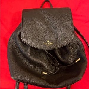 Kate spade black leather backpack